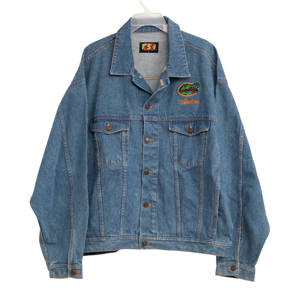 VTG Florida Gators Denim Jacket‎ Mens XL Embroidered Y2K 90s Trucker Streetwear